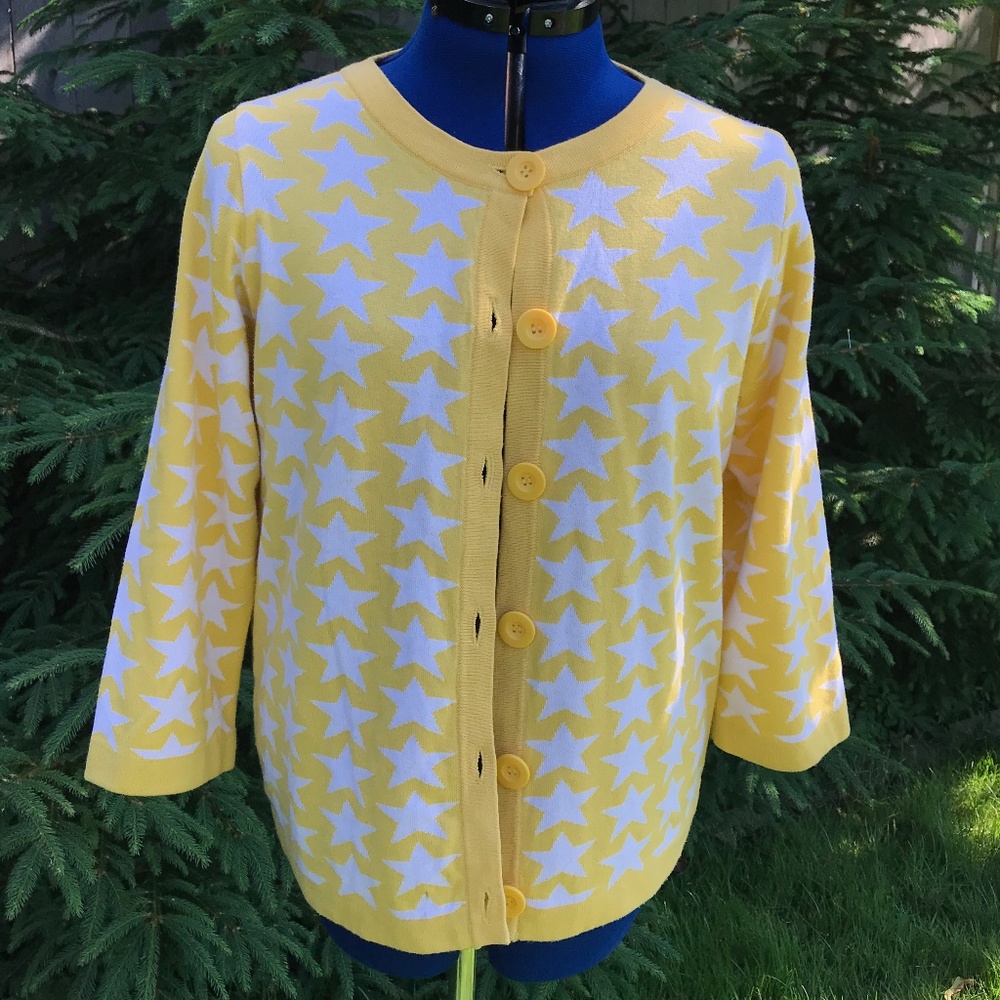 Starred Yellow Cardigan